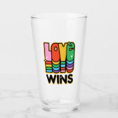 Verre Pride LGBTQ Loin remporte Rainbow Retro Typographi (Devant)