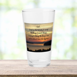 Verre Prière de sérénité Coucher de soleil sur la mer or