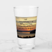 Verre Prière de sérénité Coucher de soleil sur la mer or (Devant)