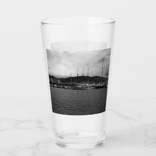 Verre Principauté de Monaco vintage Le port