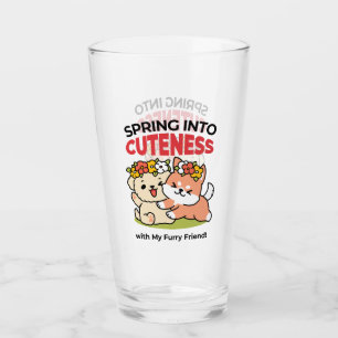 Verre Printemps dans la laideur - Illustration de chien 