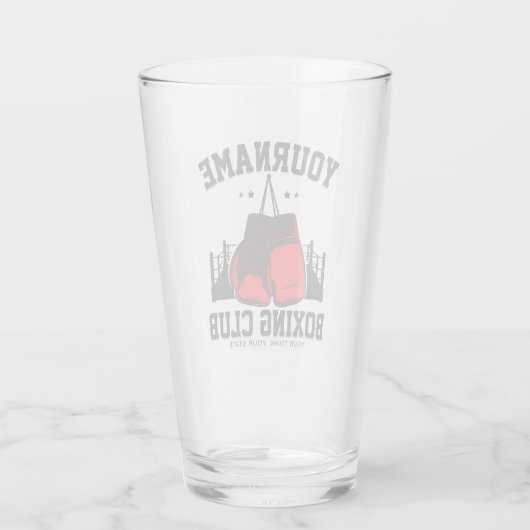 Verre Pro Boxer AJOUTER NOM Gants rouges Boxer Ring Trai (Dos)