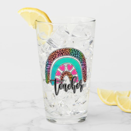 Verre Professeur Rainbow - Empreinte de léopard coloré (Devant glace)