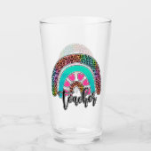 Verre Professeur Rainbow - Empreinte de léopard coloré (Devant)