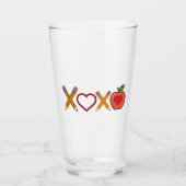 Verre Professeur XOXO Crayon Saint Valentin et pomme (Devant)
