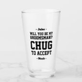 Verre Proposition de Groomsman Chug pour accepter une bi (Devant)