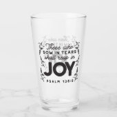 Verre Psaume 126:5 Typographie des Écritures – Moissonne (Dos)