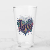 Verre Psychédélique Boho Love Letting avec Accent Floral (Devant)