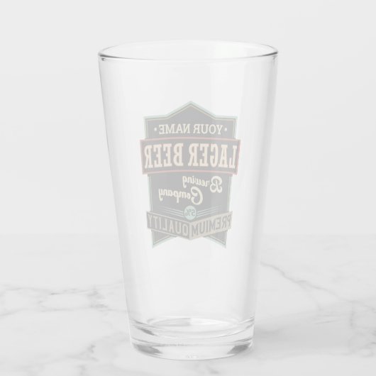 Verre Pub bar-bar Étiquette Lager personnalisé (Dos)