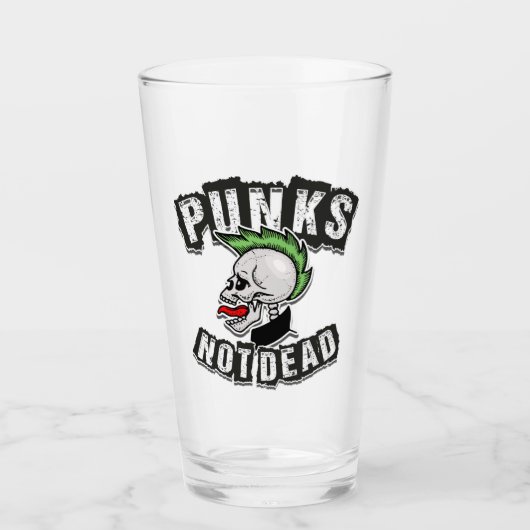Verre Punks pas mort crâne Mohawk Punk Rock Rocker (Devant)