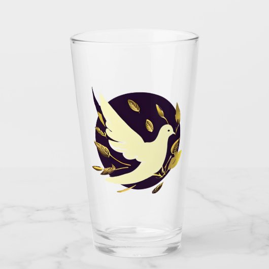 Verre Purple et Gold Peace Dove (Devant)