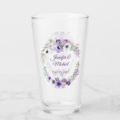 Verre Purple Lavender Blanc Floral Mariage Keepsaké (Dos)