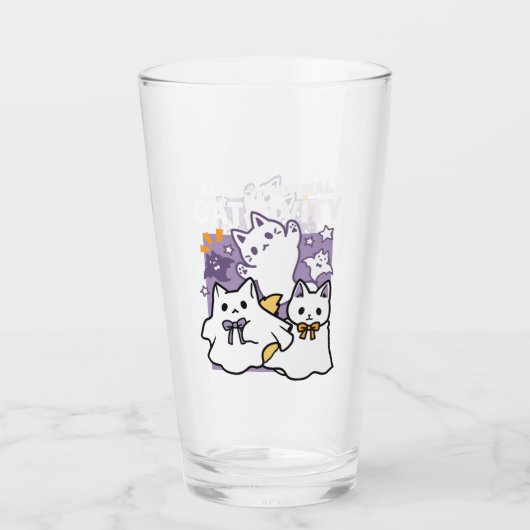 Verre Purr-anormal Cat-tivity - Halloween Cat Design (Dos)