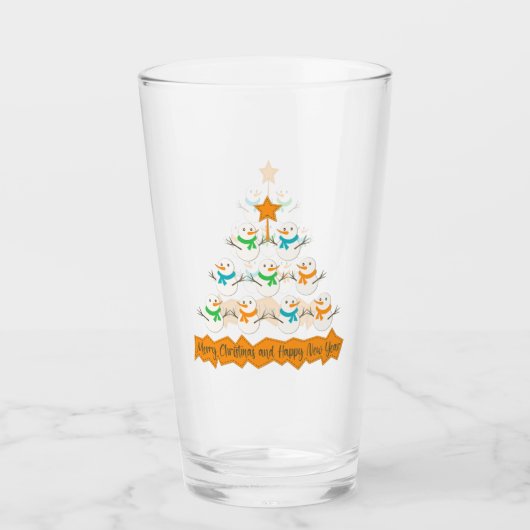 Verre Pyramide des sapins de Noël faite de bonhommes de (Devant)