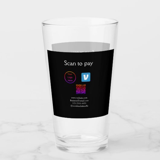 Verre Q R code venmo scanner pour payer ajouter le logo  (Devant)