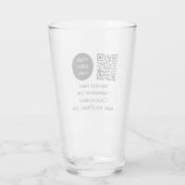 Verre QR Code Business Logo Professionnel Noir Moderne (Dos)