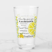 Verre Quand la vie vous donne LEMONS Humour du Sud (Dos)