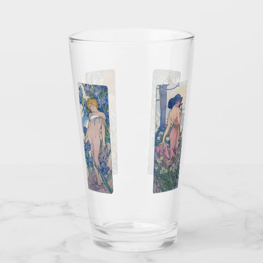 Verre Quatre fleurs, Alphonse Mucha (Dos)