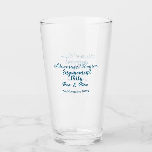 Verre que l'aventure commence nom de la fête de fiançail (Devant)
