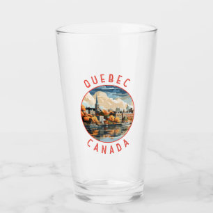 Verre Québec Canada Cercle retro en détresse