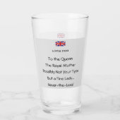 Verre Queen's Royal Toast Funny Novelty Beverage Glass (Dos)