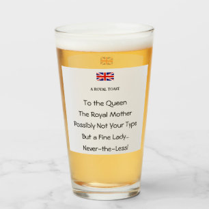 Verre Queen's Royal Toast Funny Novelty Beverage Glass