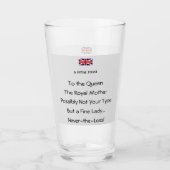 Verre Queen's Royal Toast Funny Novelty Beverage Glass (Devant)