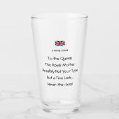 Verre Queen's Royal Toast Funny Novelty Beverage Glass (Devant)