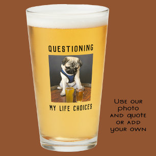 Verre Questions personnalisées Choix de vie avec bière