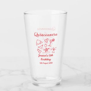 Verre Quinceanera 15 ans anniversaire rouge plage fête a