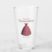 Verre Quinceañera fête robe rouge bière (Devant)