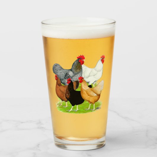 Verre Quintette de poulet liée au sexe (Devant (rempli))