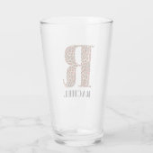 Verre R de monogramme glamour léopard rouge et or (Dos)