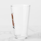Verre R de monogramme glamour léopard rouge et or (Gauche)