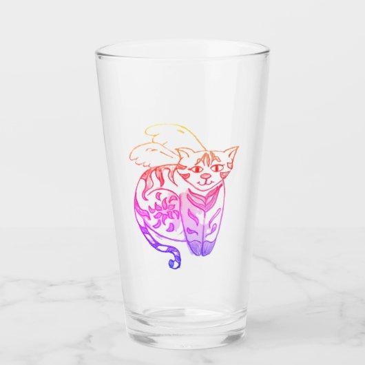 Verre Rainbow Patterned cat (Devant)