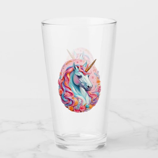 Verre Rainbow Unicorn rose (Devant)