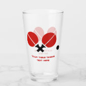 Verre Raquettes de ping-pong et boule en noir, rouge (Dos)