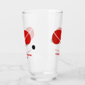 Verre Raquettes de ping-pong et boule en noir, rouge (Gauche)