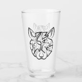 Verre Rat tribal noir et blanc (Dos)