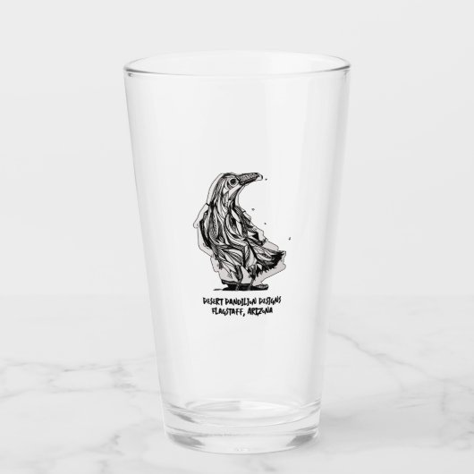 Verre Raven Pint Glass par Desert Dandilion Designs (Devant)