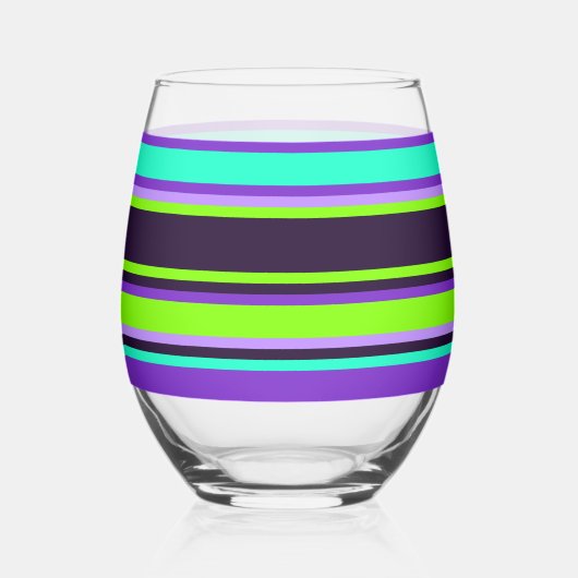 Verre rayé - violet, aqua et chartreuse (Recto)