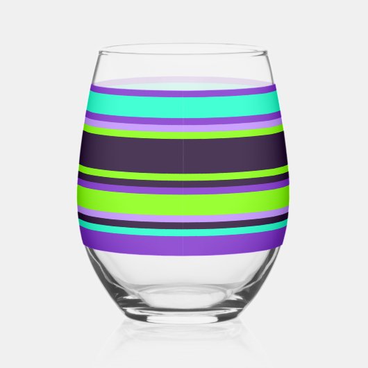 Verre rayé - violet, aqua et chartreuse (Droite)