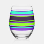 Verre rayé - violet, aqua et chartreuse (Gauche)