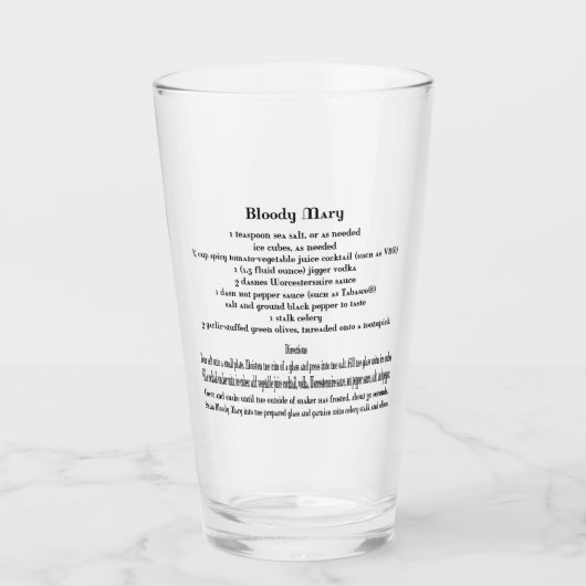 Verre Recette Bloody Mary (Devant)
