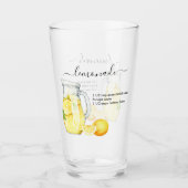 Verre Recette Lemonade Boire Aquarelle Lemons (Devant)