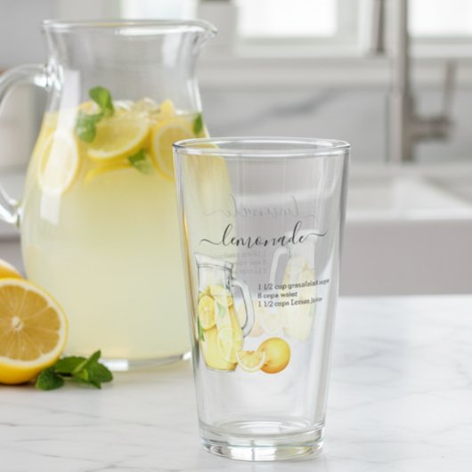 Verre Recette Lemonade Boire Aquarelle Lemons