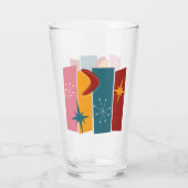 Verre Rectangles Abstraites Boomerang Stars Mi-Siècle (Dos)