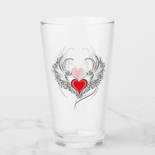 Verre Red Angel Coeur avec ailes