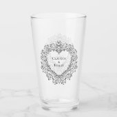 Verre Red Black Heart Mariage gothique (Devant)