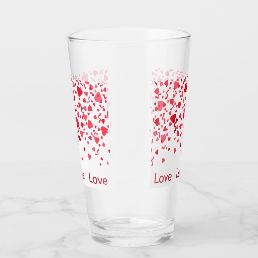 Verre Red Confetti Coeurs Aimer Saint Valentin (Droite)